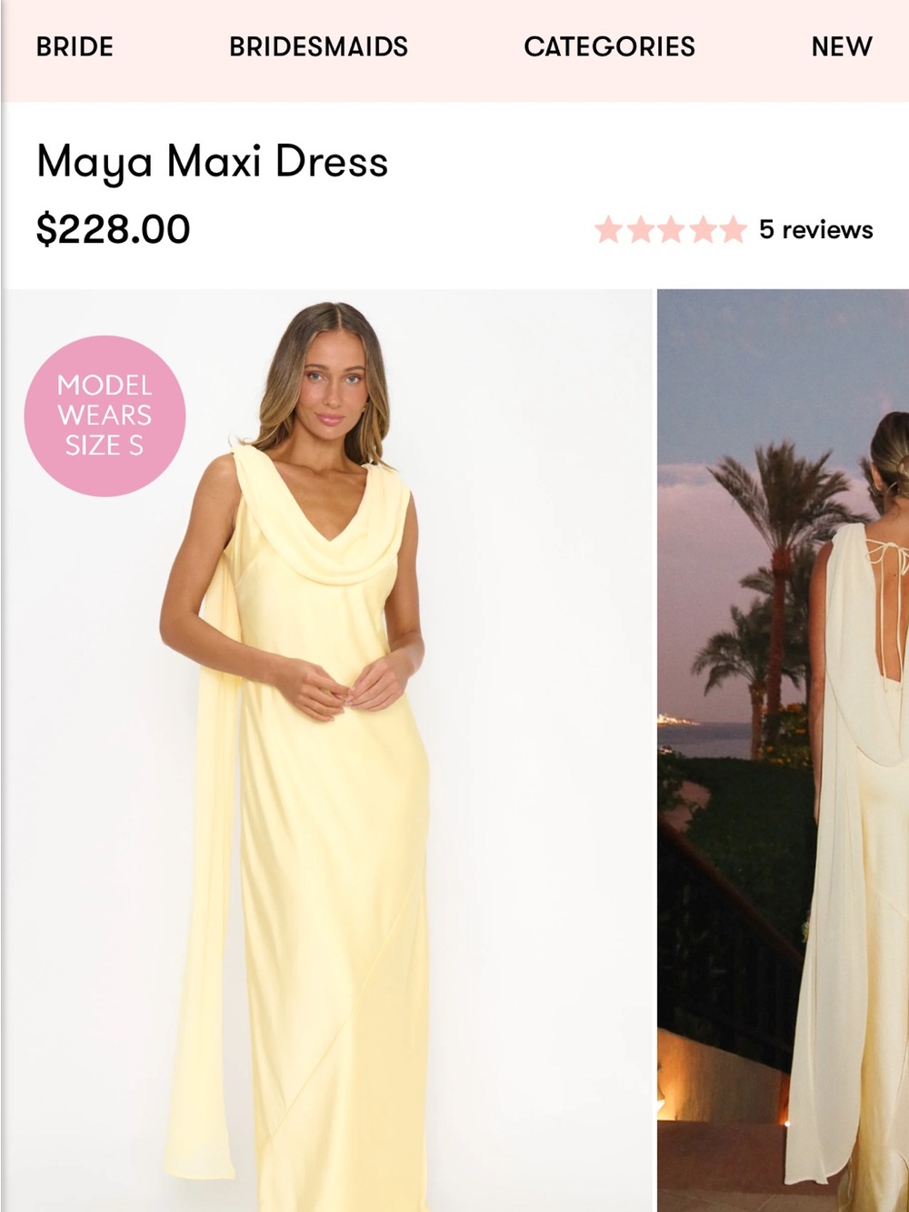 Show Me Your MuMu Pale Yellow Maya Maxi Dress